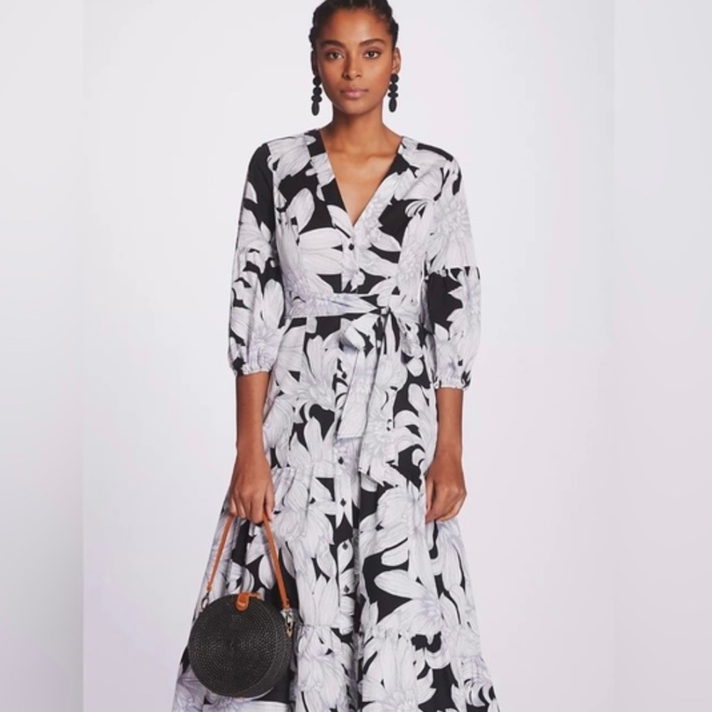 Anthropologie Maeve puff sleeve midi dress